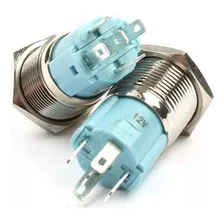 Botão Push Button Pulso Start Led 12/24v (kit 10 Peças) Cor Branco Foto mini  3