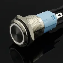 Botão Push Button Pulso Start Led 12/24v (kit 10 Peças) Cor Branco Foto mini  2