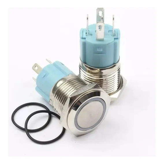 Botão Push Button Pulso Start Led 12/24v (kit 10 Peças) Cor Branco Foto 1