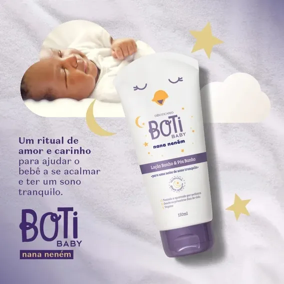 Boti Baby Loção Banho E Pós-banho Nana Neném 150g Boticario Foto 1