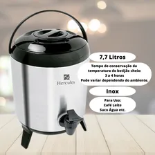 Botijão Garrafão Térmico Quente/frio Aço Inox 7,7lt Hercules Foto mini  2