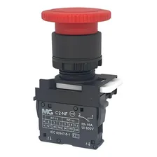 Botão Cogumelo Pulsador Curto 1nf Vermelho Margirius Foto mini 1
