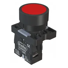 Botão Comando Impulso 1nf Vermelho Botão Pulsador 22mm Foto  mini 1