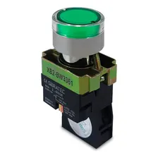 Botão Comando Impulso Iluminado Led 24vca/vcc 1na Verde Foto  mini 1