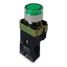 Botão Comando Impulso Iluminado Led 24vca/vcc 1na Verde Foto mini  2