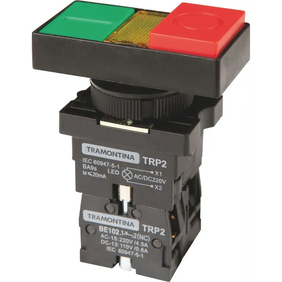 Botão Duplo Iluminado Tramontina Trp2-ew8465 1na+1nf Foto 1