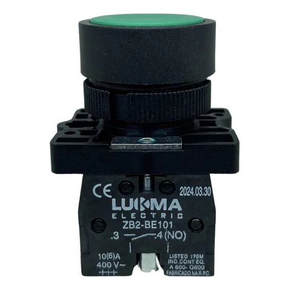 Botão Lukma Lk2 - Ea31 Verde Pulsante 1na Foto 1