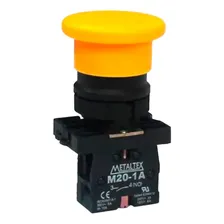 Botão Pulsador Plastico P20bfr-y-1a Amarelo 1na - Metaltex Foto mini 2