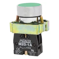 Botão Pulsador Verde 1na M20bfr-g-1a Metaltex Foto mini 1