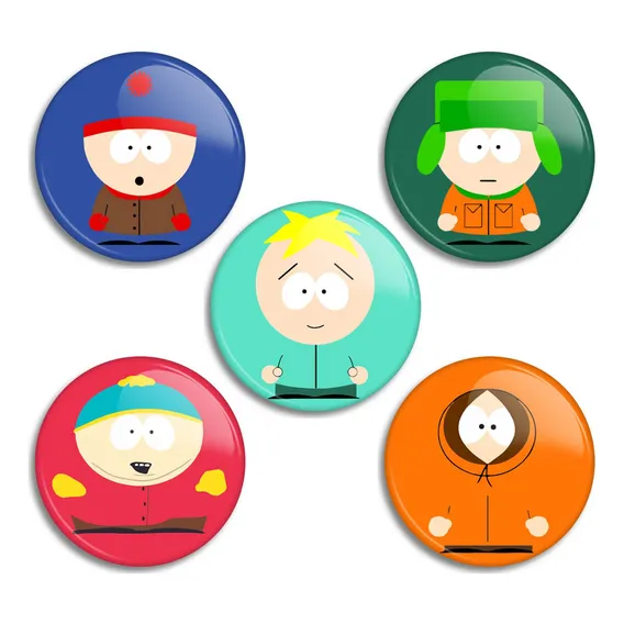 Botons South Park Broches Personagens South Park Kit Com 5 Cor Colorido Foto 1