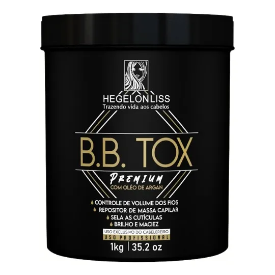 Botox B.b Tox Massa Hegelon Liss Preto 1kg (premium)+ Foto 1