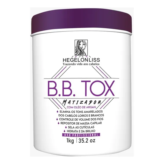 Botox Hegelon Liss 1kg - Matizador Com Argan Foto 1