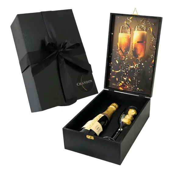 Box Espumante Champagne Chandon + Taça + Bombons PresenteMarphi Comercial rosé Foto 1