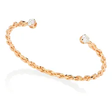 Bracelete Aro Torcido 18k Com Zirc么nia 552130 Rommanel Cor Branco Foto mini 1