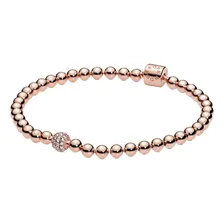 Bracelete Pandora Esfera Brilhante Em Ouro Rosé Pandora Comprimento 21 Cm Foto  mini 1