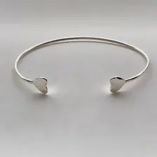 Bracelete Pulseira 2 Corações Regulável Prata Legítima Foto mini 4