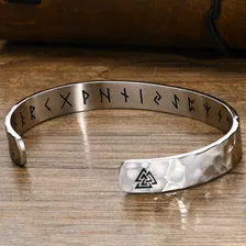 Bracelete Pulseira Tribal Trançado Runa Valknut Vintage Aço Cor Runas Vaknut Foto mini  3
