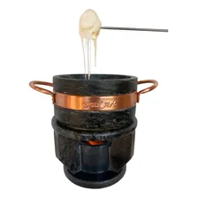 Bras Art Kit Fondue Para Queijo E Chocolate Em Pedra Sabão 500ml Foto mini 2