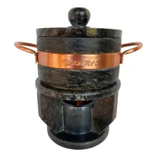 Bras Art Kit Fondue Para Queijo E Chocolate Em Pedra Sabão 500ml Foto mini 1