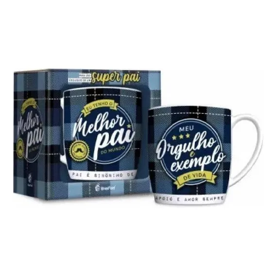 Brasfoot Caneca Porcelana Urban 360ml - Melhor Pai Do Mundo Foto 1