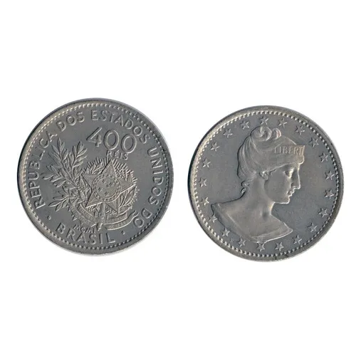 Brasil 1901 CupronÃquel Liberty 400 Réis Foto 1