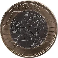 Brasil 2016 Bimetálico Jogos OlĂmpicos Rio 2016 - Boxe 1 Real Foto mini 2