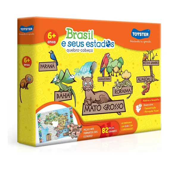 Brasil E Seus Estados Quebra Cabeça Educativo Toyster Foto 1