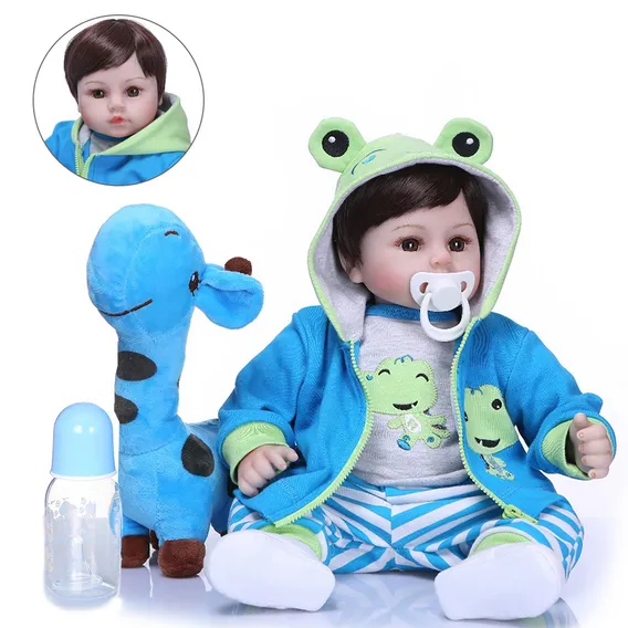Brastoy BebĂȘ Reborn Menino sapinho Boneca Realista Silicone Boneca 48cm Foto 1