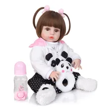 Brastoy Menina BebĂȘ Reborn Boneca Reborn Toda Em Silicone 48cm Foto mini 3