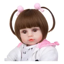 Brastoy Menina BebĂȘ Reborn Boneca Reborn Toda Em Silicone 48cm Foto mini 4