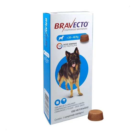 Bravecto 1000mg 20 A 40kg Antipulgas Carrapatos Cães - 7un Foto 1