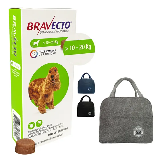 Bravecto Antipulgas Carrapatos 500 Cães 10a20kg + Necessaire Foto 1