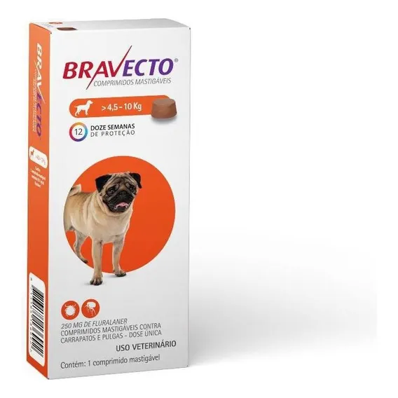 Bravecto Antipulgas e Carrapatos Para Cães De 4,5 A 10 Kg Foto 1