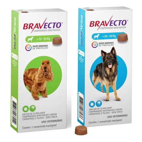 Bravecto Cães 10kg A 20kg E 01 Bravecto Cães 20kg A 40kg Foto 1