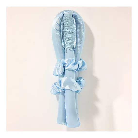 Brewix Curly Halo Cachos Sem Calor Cachos De Seda Para Enrolar O Cabelo Cachos Sem Calor Para Cabelo Curto Cachos Sem Calor Para Cabelo Longo Durante A Noite, Tiara Azul Foto 1