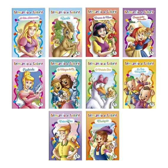 Brincando De Colorir - Pacote Com 10 Livros - 10 Páginas Foto 1