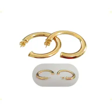 Brinco Argola Chapada Semi Joia Banhado Ouro Antialergico Foto  mini 1