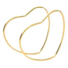 Brinco Argola Coração Médio Em Ouro 18k Foto mini 1