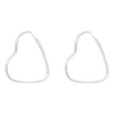 Brinco Argola Coração Pequeno Feminino 3cm Em Prata 925 Foto mini 1