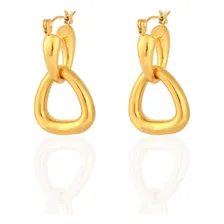 Brinco Argola Dupla Banhado A Ouro 18k Foto  mini 1