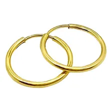 Brinco Argola Fio Redondo 2mm Ouro 18k-750 Foto  mini 1