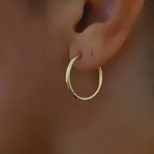 Brinco Argola Fio Redondo 2mm Ouro 18k-750 Foto mini  3