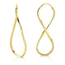 Brinco Argola Infinito Em Ouro 18k Fio Quadrado Foto mini 1