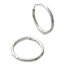 Brinco Argola Masculino Feminino 15mm Prata 925 Maciça Foto mini 1