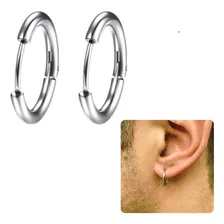 Brinco Argola Masculino Feminino Aço Prata Click Foto  mini 1