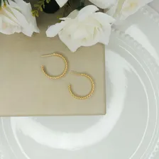 Brinco Argola Média Folheado Em Ouro 18k Foto mini 3