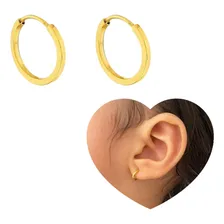 Brinco Argola Ouro 18k 750 Bebê Infantil Antialérgico Foto  mini 1