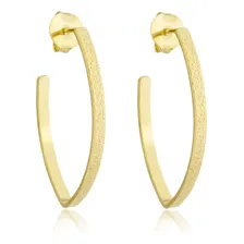 Brinco Argola Oval Banhado A Ouro 18k Foto  mini 1