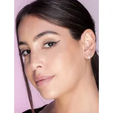 Brinco Argola Prata 925 Cravejada Piercing Orelha Feminino Foto mini 3