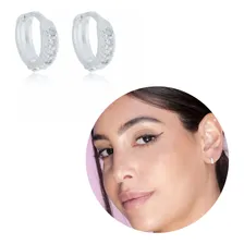 Brinco Argola Prata 925 Cravejada Piercing Orelha Feminino Foto mini 1